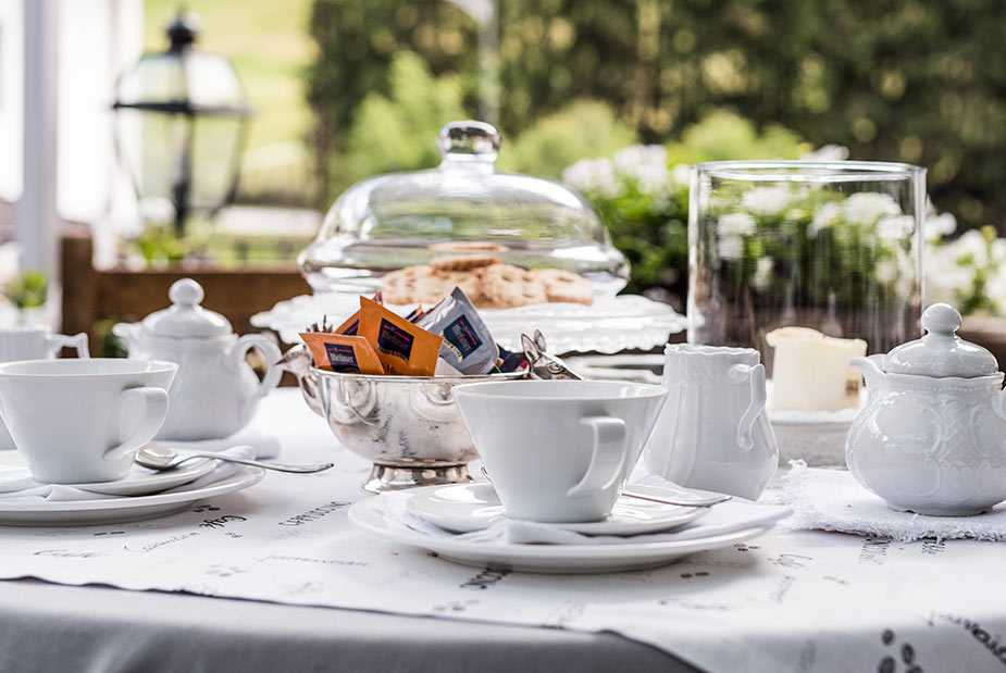 The terrace of hotel Pralong in Val Gardena - Italy